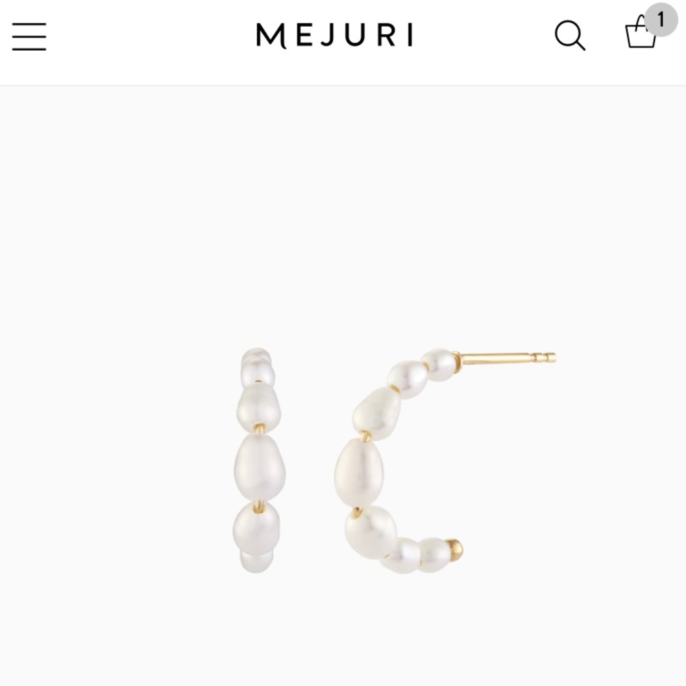 MEJURI *new in box* Organic Pearl Stacked Hoops